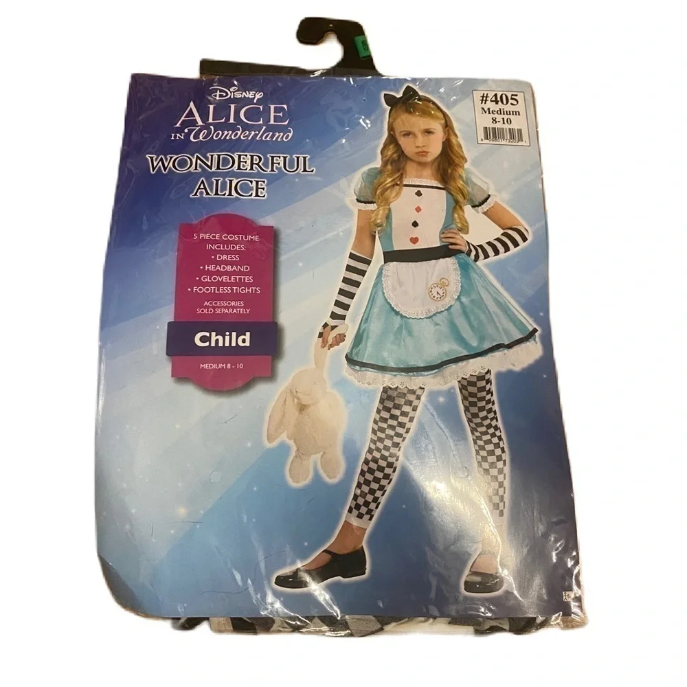 Disney Alice in Wonderland Wonderful Alice Costume NEW Medium Kids Halloween - Picture 1 of 5